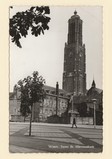 Achterzijde Stadhuis met St. Martinustoren, gezien vanaf de Nieuwe Markt eind jaren 60.