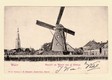 Gezicht op Weert vanaf Station, met de 'Clercx' molen, de St. Martinustoren en rechts de Dries, de huidige Stationsstraat begin 1900.
